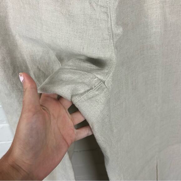 L.L.Bean Neutral Cream Tan 100% Linen Classic Fit Pants Size 18 - Picture 6 of 10